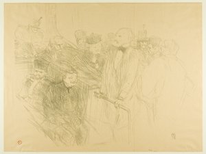 The Arton Trial, Ribot Giving Evidence (andre plate) av Henri de Toulouse Lautrec