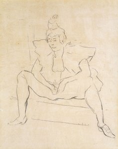Den sittende klovnen; La Clownesse Assise av Henri de Toulouse Lautrec