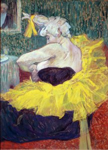 Klovnen Cha U Kao, kunstner ved Moulin Rouge - olje på papp av Henri de Toulouse Lautrec