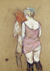 Two Semi-Nude Women at the Maison de la Rue des Moulins av Henri de Toulouse Lautrec