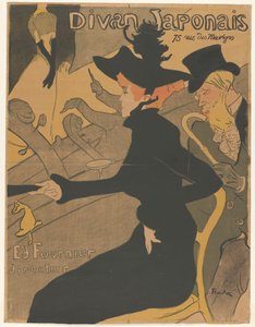 Kvinne og mann blant publikum på en sangforestilling Divan Japonais (tittel på objekt) av Henri de Toulouse Lautrec