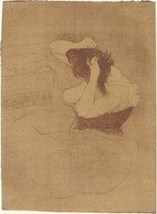 Kvinne som kjemmer håret av Henri de Toulouse Lautrec