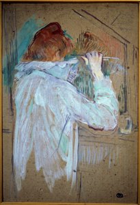 Frau beim Locken. Gemälde auf Karton von Henri de Toulouse Lautrec (1864-1901) 1891. Toulouse, Musée des Beaux Arts
