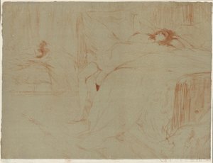 Kvinne liggende på ryggen, Lassitude, tallerken ti fra Elles av Henri de Toulouse-Lautrec