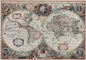 Et nytt kart over hele verden av Henricus Hondius II