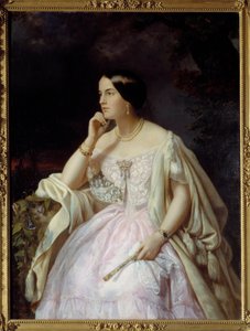 Portrett av frøken Harriet Howard. Portrett av Elizabeth Ann Haryett (1823-1865) Maitress av Napoleon III. Maleri av Henriette Nee Cappelaere Jacott (1800-tallet) av Henriette Jacott Cappellaere