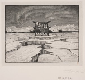 Illustrasjon for HC Andersen: "Snødronningen" av Henrik Arnold Hamilkar Sørensen
