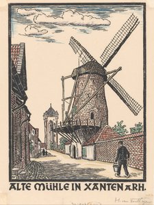 Vindmølle i Xanten av Henriëtte van Hove (signed by artist)