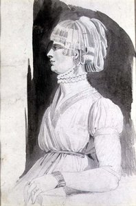 Studie av en kvinne (blyant, penn og vask) av Johann Heinrich Füssli