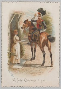 «En skål for deg, skjønne jente! A Jolly Christmas to you’ (julekort) av Henry Payne
