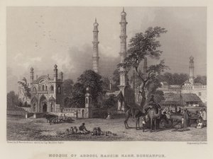 Moskeen til Abdul Rahim Khan, Burhanpur (farge litho)