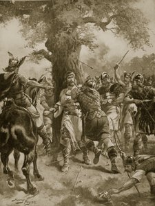 St. Edmund Slain by the Danes, 870 AD, illustrasjon fra 