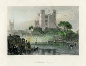 Rochester Castle, Kent, midten av 1800-tallet.