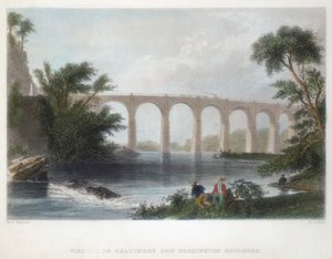Viadukt på Baltimore & Washington Railroad, c1838 av Henry Adlard