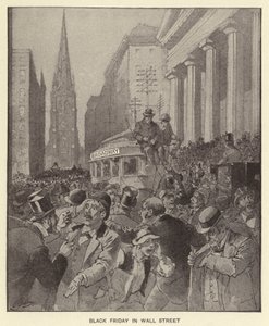Black Friday i Wall Street (litho) av Henry Alexander (after) Ogden