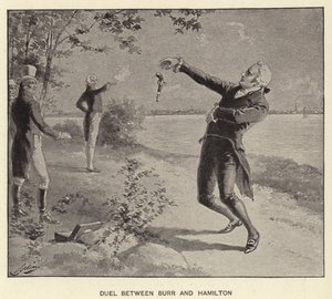 Duell mellom Burr og Hamilton (litho)