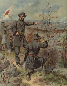 General Sherman ved Kenesaw Mountain, Georgia, amerikansk borgerkrig, 4. oktober 1864 (chromolitho) av Henry Alexander (after) Ogden