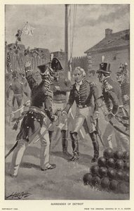 Overgivelse av Detroit (litho) av Henry Alexander (after) Ogden