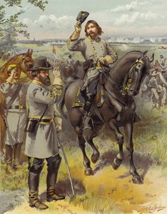 General Pickett tar ordre om å lade fra General Longstreet, Gettysburg; 3. juli 1863 av Henry Alexander Ogden