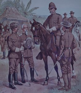 Spansk-amerikansk krig 1898, amerikanske tropper, montert Gen Lawton, kommandør andre divisjon, 5. armékorps, på Cuba av Henry Alexander Ogden