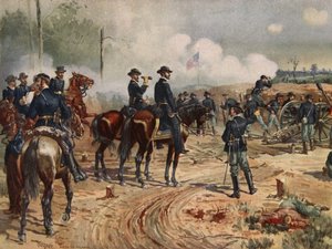 The Siege of Atlanta, 28. juli – 2. september 1864 (litho-farge) av Henry Alexander Ogden