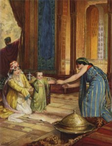 Et kjøpmannshus i Damaskus (farge litho)
