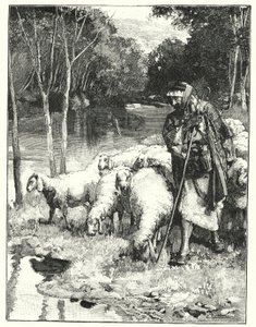 En hyrde og flokken hans i Anti-Libanon (litho)