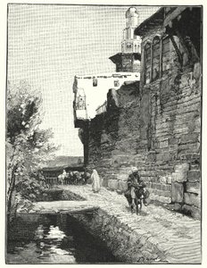 Bymuren i Damaskus (litho)
