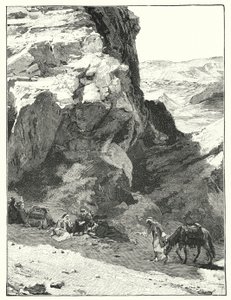 Skyggen av en stor stein, nær War Sabo (litho)