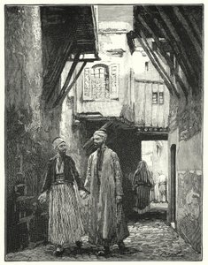 Gate i Damaskus (litho)