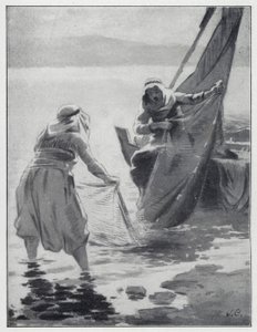 Vaskenett ved Genesaretsjøen (litho)