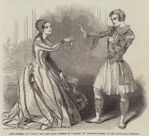 Miss Cushman som Viola, og Miss Susan Cushman som Olivia, i Twelfth Night, på Haymarket Theatre