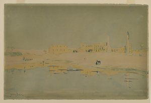 Ruinene av Luxor (wc på papir) av Henry Bacon
