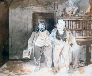 To tegn, c1825-1877 av Henry Bonaventure Monnier