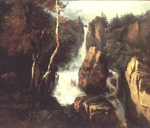En alpin foss av Henry Bright