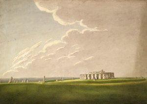 The Grand Antediluvian Temple of Stonehenge: i sin opprinnelige tilstand fra nord, 1824-1839 av Henry Browne