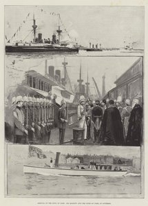 Ankomst av kongen av Siam, Hans Majestet og hertugen av York til Spithead av Henry Charles Seppings Wright