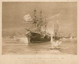 Bombardement av Alexandria av den britiske flåten under opprøret til Ali Pasha, Egypt av Henry Charles Seppings Wright
