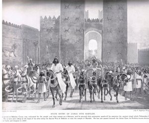 Kyros inntog i Babylon, illustrasjon fra 