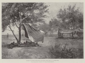 Utposter til Seaforth Highlanders bivuakk i løpet av dagen ved Modder River av Henry Charles Seppings Wright