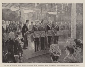 Hertugen av Connaught legger grunnsteinen til de nye skolene til Royal Masonic Institution for Boys i Bushey 12. mai av Henry Charles Seppings Wright