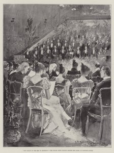 The March of the Men of Harlech, det walisiske koret synger foran dronningen på Windsor Castle av Henry Charles Seppings Wright