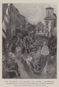 Tusenårsjubileet for Edward den eldstes kroning, feiringer i Kingston-on-Thames på pinsedag av Henry Charles Seppings Wright