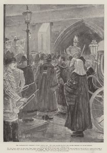 Proklamasjonsseremonien i Temple Bar, Lord Mayor leser brevet brakt av Rouge Dragon av Henry Charles Seppings Wright