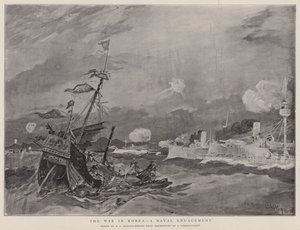 Krigen i Korea, en sjømannsengasjement (lito) av Henry Charles Seppings Wright