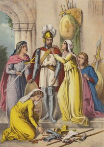 Christian bevæpnet (chromolitho)
