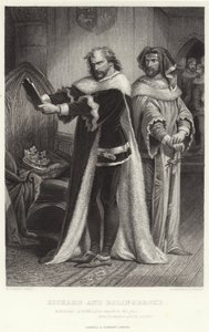 Richard og Bolingbroke, kong Richard II, akt IV, scene I av Henry Courtney Selous