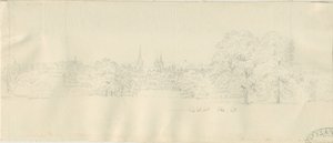 Lichfield - North View (fjern): blyanttegning, nd [1788-1855] (tegning)
