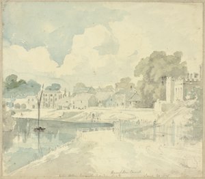 Hampton Court View tatt fra Garden Seat av Henry Edridge