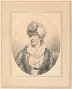 Portrett av en ung dame i en turban av Henry Edridge
